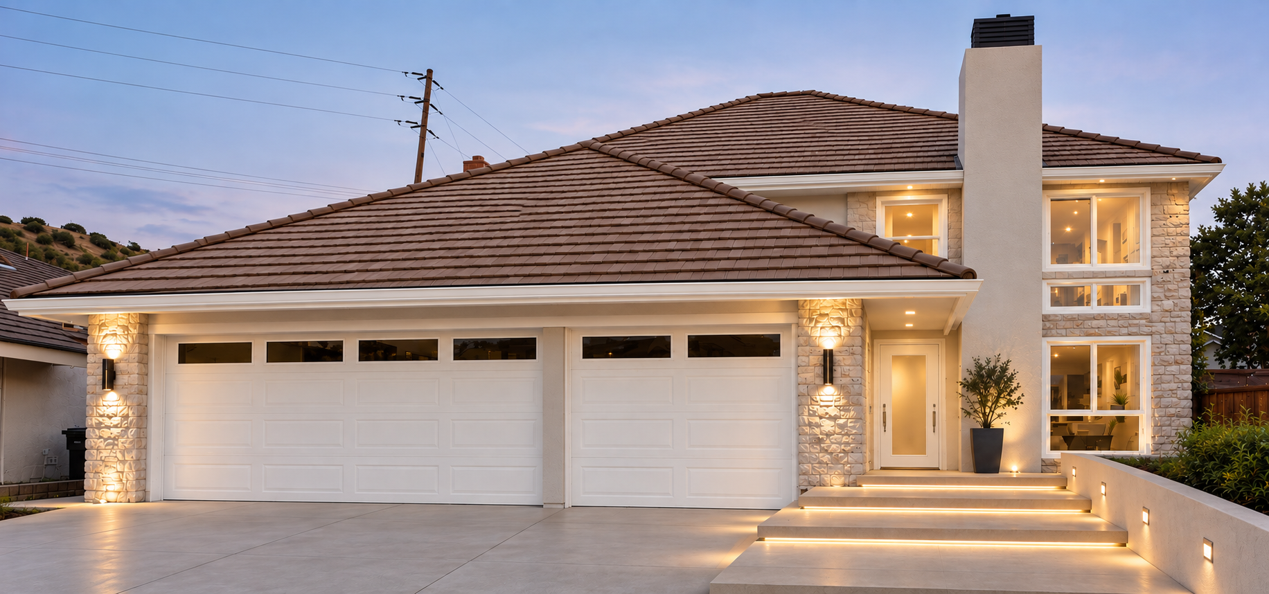 Brea home front elevation remodel rendering